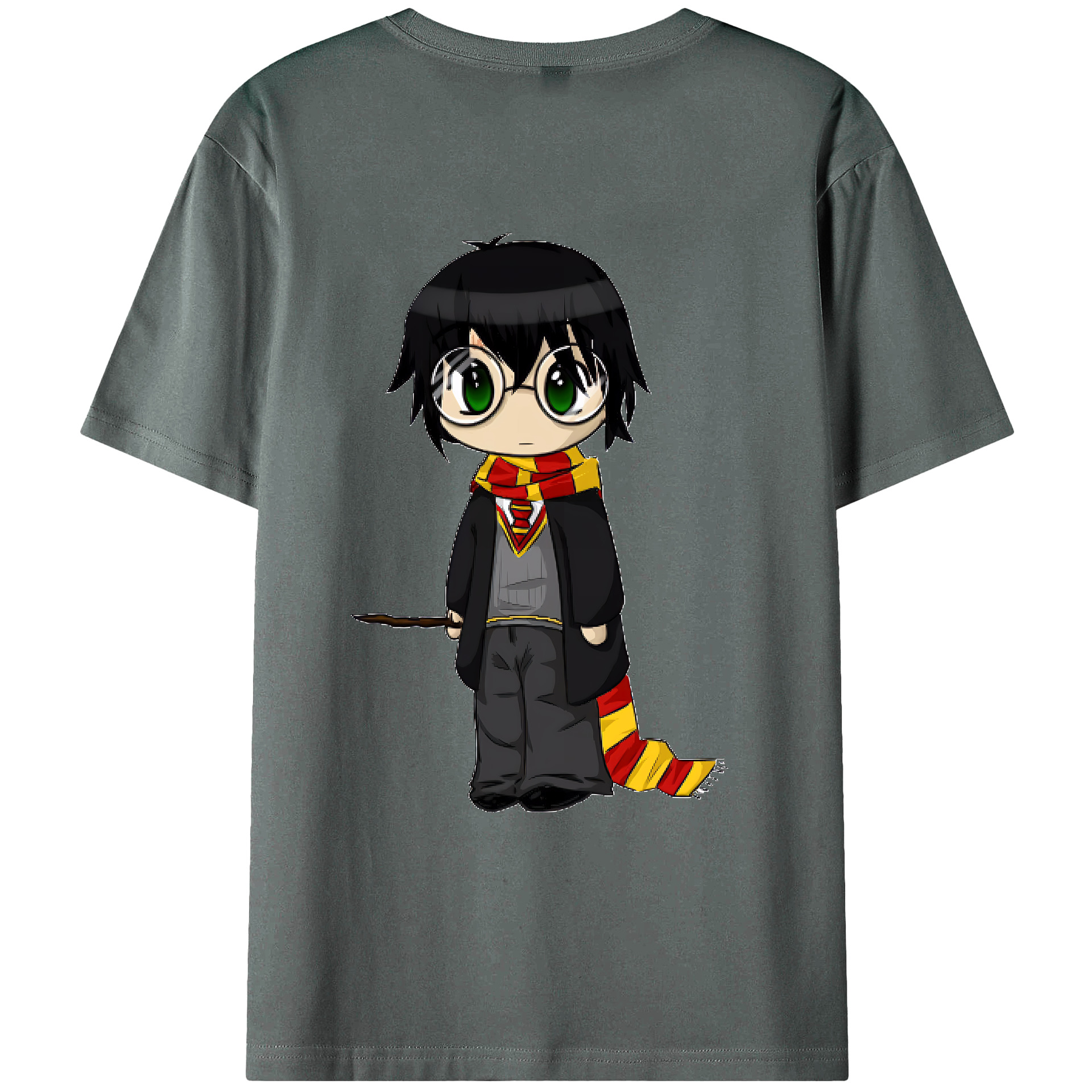 （画像用） Harry Potter ハリー・ポッターシリーズ 綿100％ メンズ半袖Tシャツ（バックプリント） 通気性
